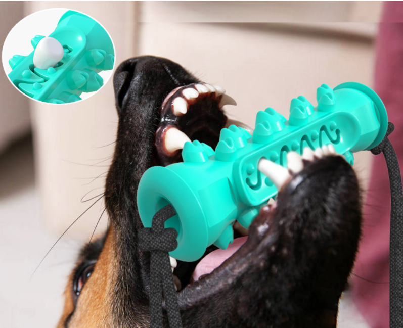 Dog Chew Toy Toothbrush Rubber Bone Teeth Cleaning