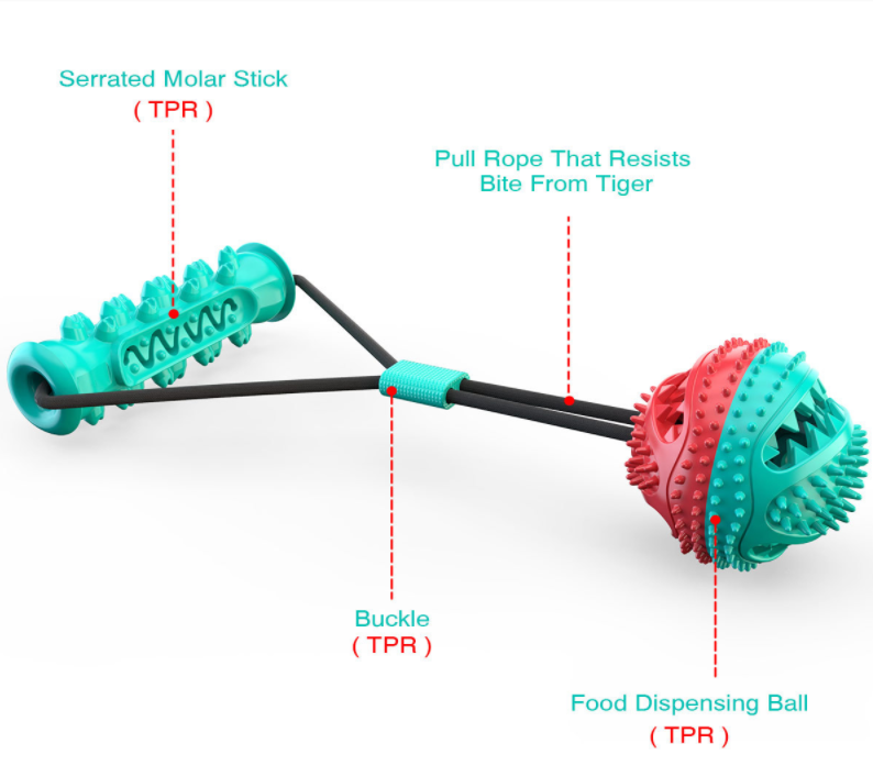 Dog Chew Toy Toothbrush Rubber Bone Teeth Cleaning