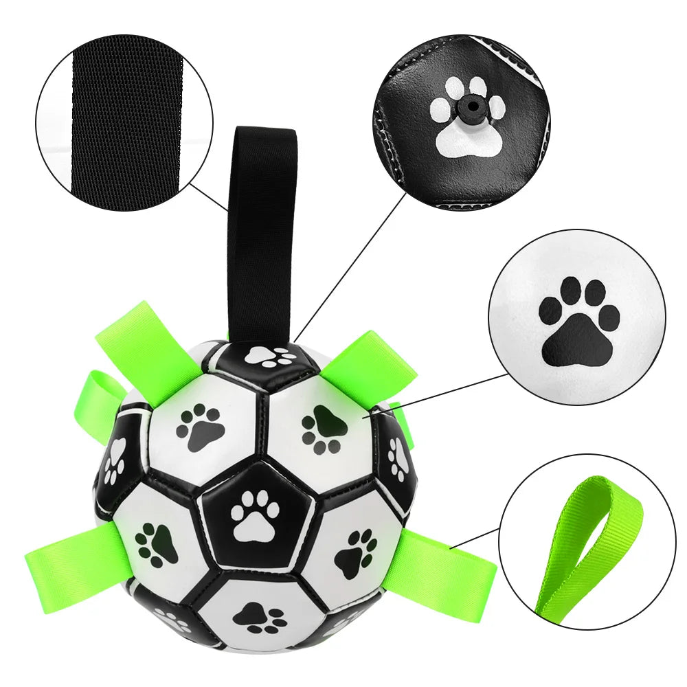 Interactive Pet Football Toy With Grab Tabs 15cm