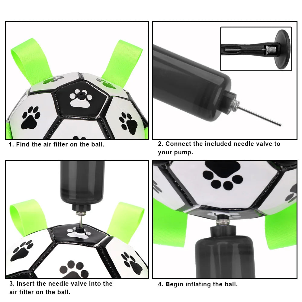 Interactive Pet Football Toy With Grab Tabs 15cm