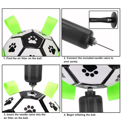 Interactive Pet Football Toy With Grab Tabs 15cm